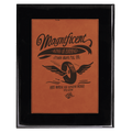 Black 8" x 10" Piano Finish Plaque with Rawhide Leatherette Plate
