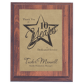 9" x 12" Elegant Cherry Finish Plaque with Light Brown Leatherette Plate