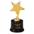 Gold Metal Rising Star on Black Plastic Base