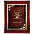 8" x 10" Premium Rosewood Finish Plaque with Red Starburst Plate
