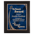 8" x 10" Premium Black Piano Finish Plaque with Blue Rising Star Plate