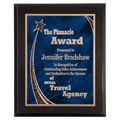 9" x 12" Premium Black Piano Finish Plaque with Blue Rising Star Plate