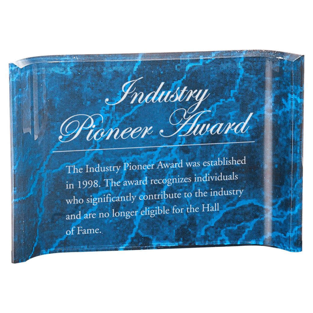 Blue 6" x 4" Marbleized Acrylic Crescent