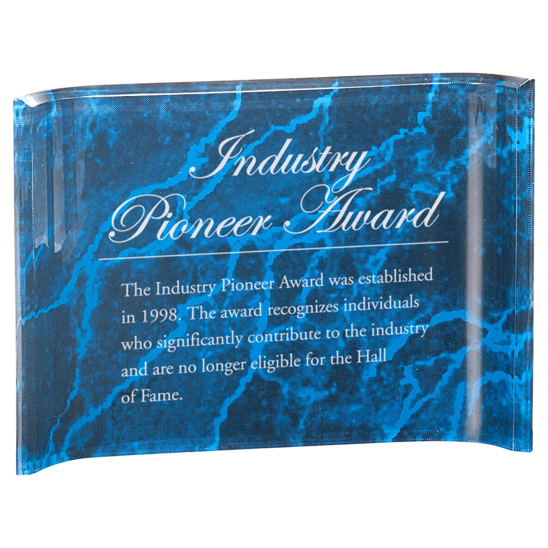 Blue 7" x 5" Marbleized Acrylic Crescent