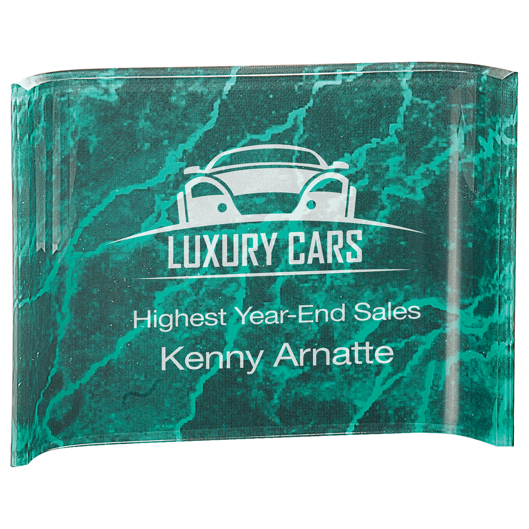 Green 8" x 6" Marbleized Acrylic Crescent