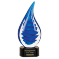 10 1/4" Blue Twist Raindrop Art Glass
