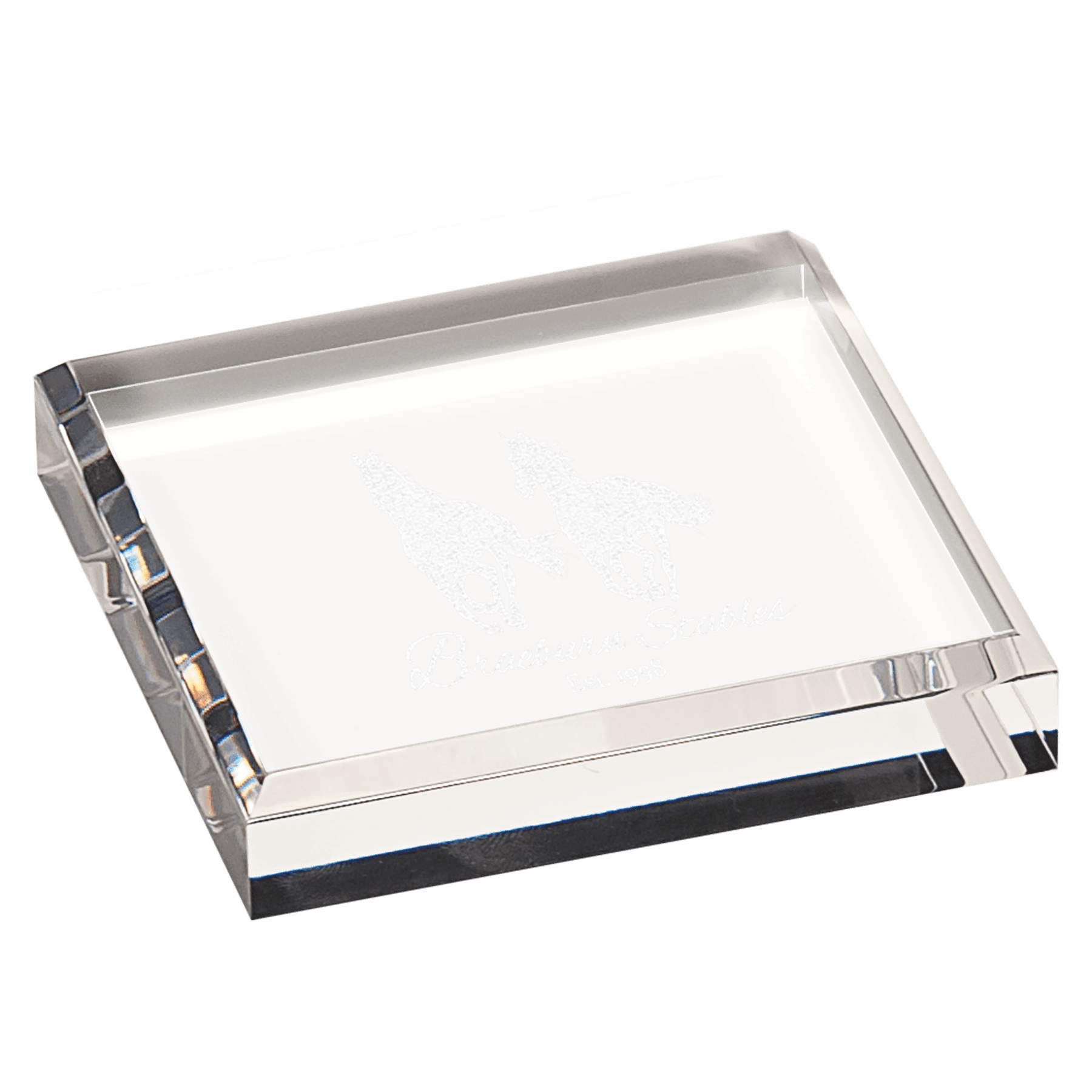 Clear 3 3/4" x 3 3/4" Acrylic Paperweight