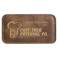 3 1/4" x 1 3/4" Rustic/Gold Laserable Leatherette Badge Blank with Magnet