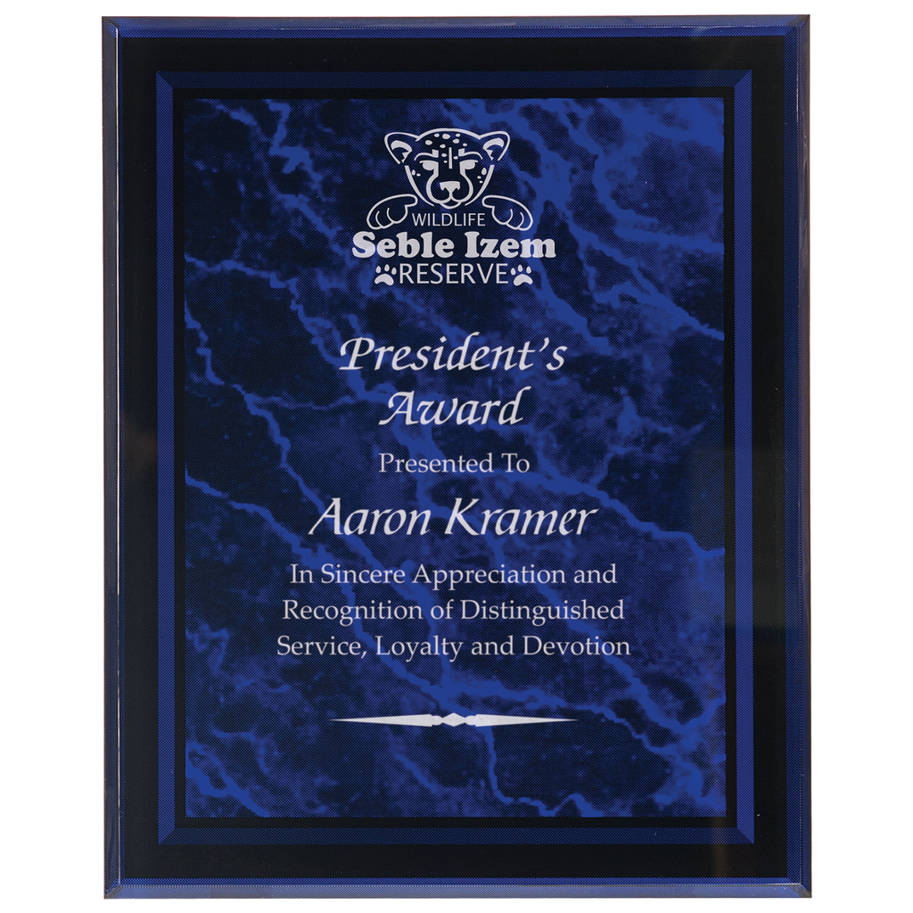 Purple Marble Border Clear 9" x 11" -Plaq Acrylic