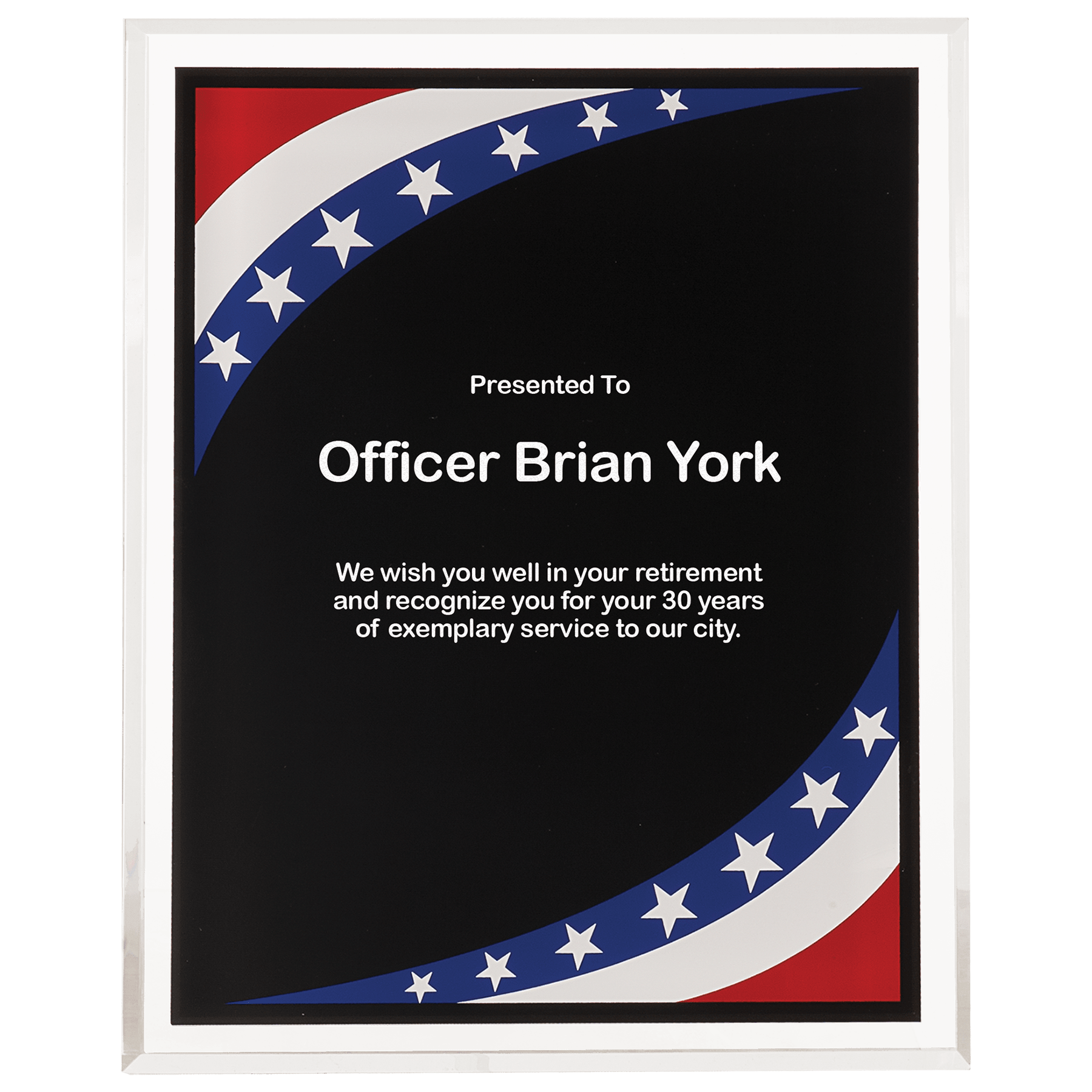 9" x 11" Stars & Stripes Border Clear-Plaq Acrylic