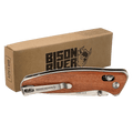 Bison River 4 1/2" Wood Button Lock Folding Knife
