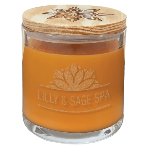 14 oz. Bright Citrus Candle in a Glass Holder with Wood Lid