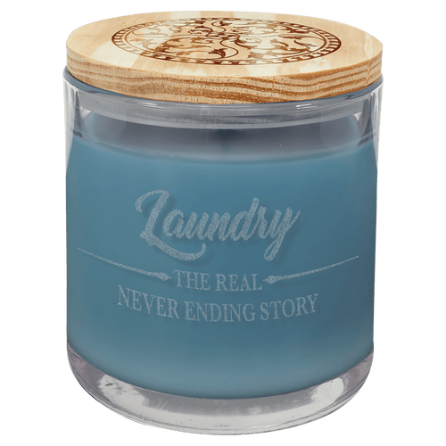 14 oz. French Linen Candle in a Glass Holder with Wood Lid
