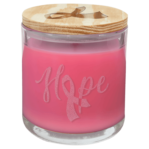 14 oz. Peony Rose Candle in a Glass Holder with Wood Lid