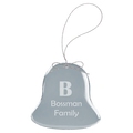 3" Clear Bell Glass Ornament with Silver String