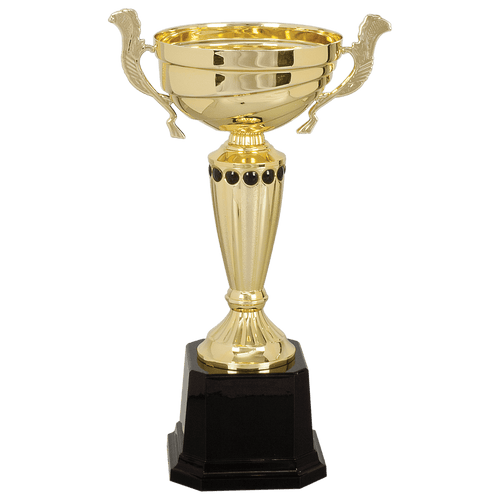 Gold 2 11 1/2" Completed Metal Cup Trophy on Plastic Base