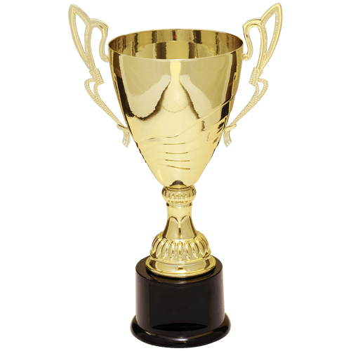 Gold 2 12" Completed Metal Cup Trophy on Plastic Base