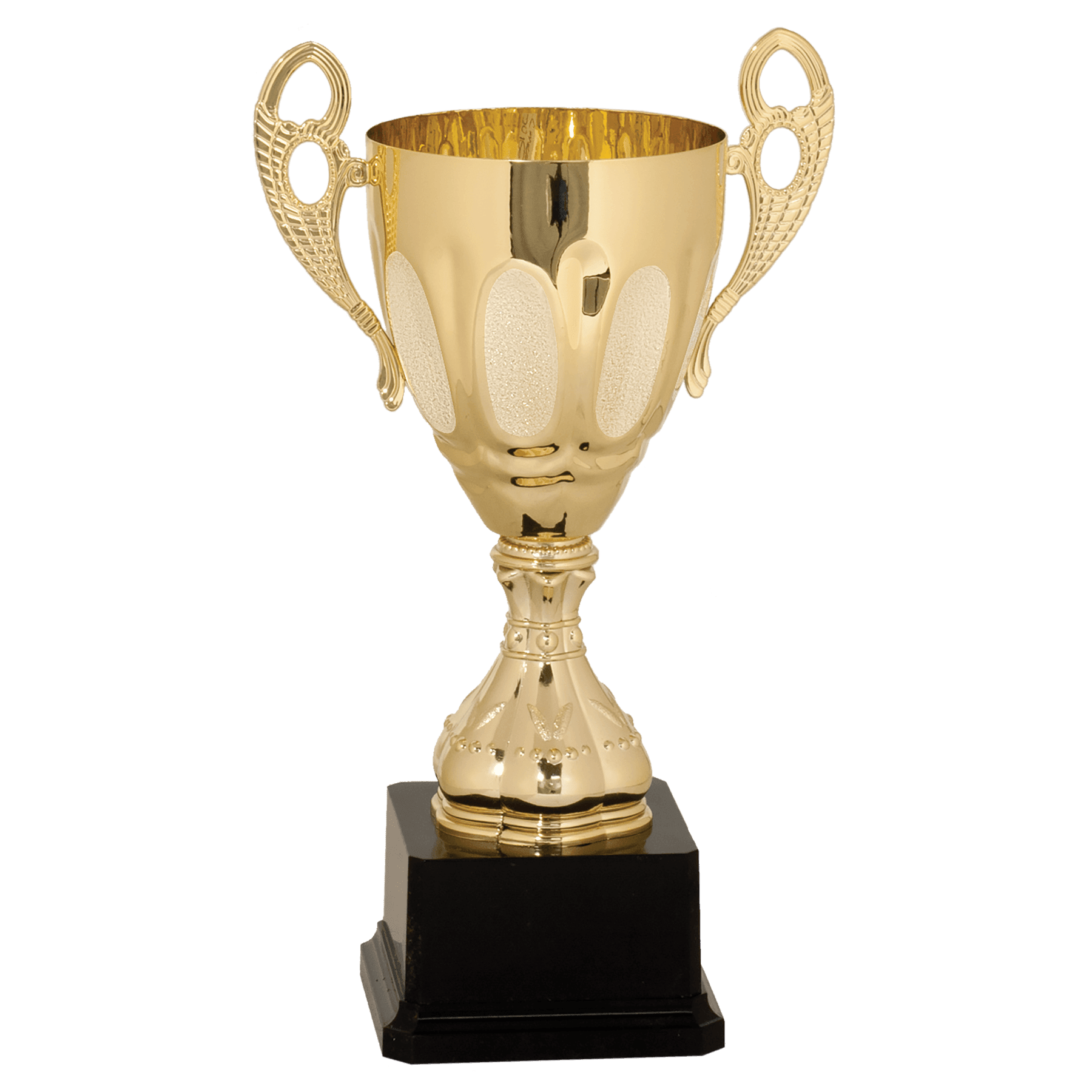 Gold 11" Completed Metal Cup Trophy on Plastic Base