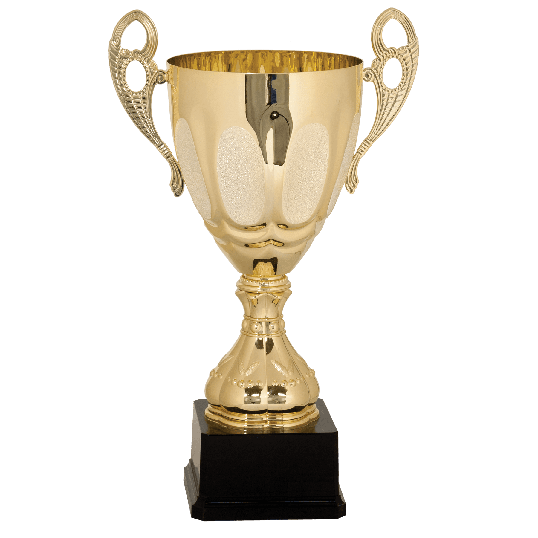 Gold 15 3/4" Completed Metal Cup Trophy on Plastic Base