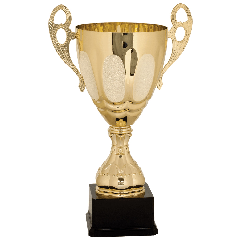 Gold 17 1/2" Completed Metal Cup Trophy on Plastic Base