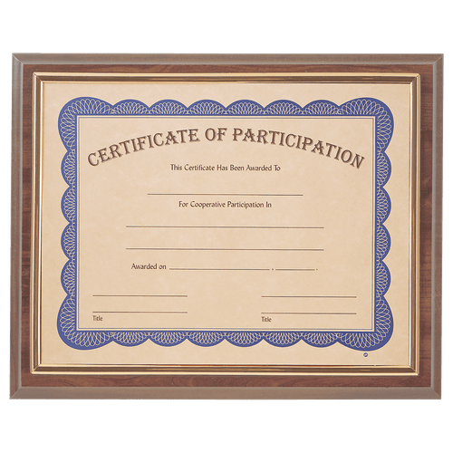 13" x 10 1/2" Cherry Finish Slide-in Plaque w/ 8 1/2" x 11" Frame