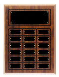 11 3/4" x 15 3/4" Cherry Finish Completed Perpetual Plaque with 18 plates