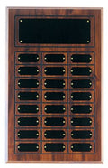 11 3/4" x 18 3/4" Cherry Finish Completed Perpetual Plaque with 24 Plates