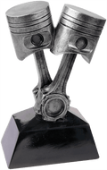 7" Antique Silver Piston Resin