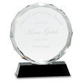 Black 7" Round Facet Crystal on Pedestal Base