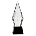 Black 11" Obelisk Facet Crystal on Pedestal Base
