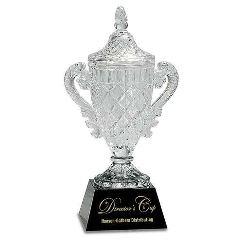 12 3/4" Crystal Cup on Black Pedestal Base