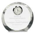 4 1/2" Clear Crystal Round with Clock