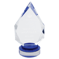 9 1/2" Diamond Crystal on Blue & Clear Round Base