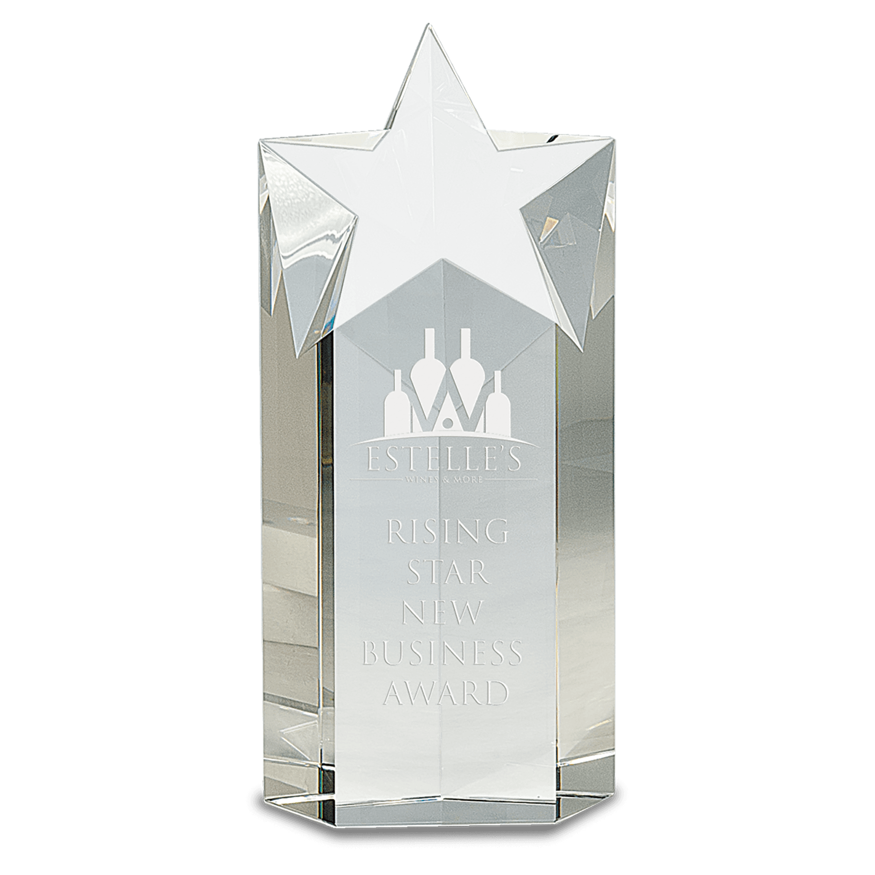 9" Clear Crystal Star Column