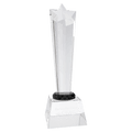 Clear 10" Crystal Rising Star with Base