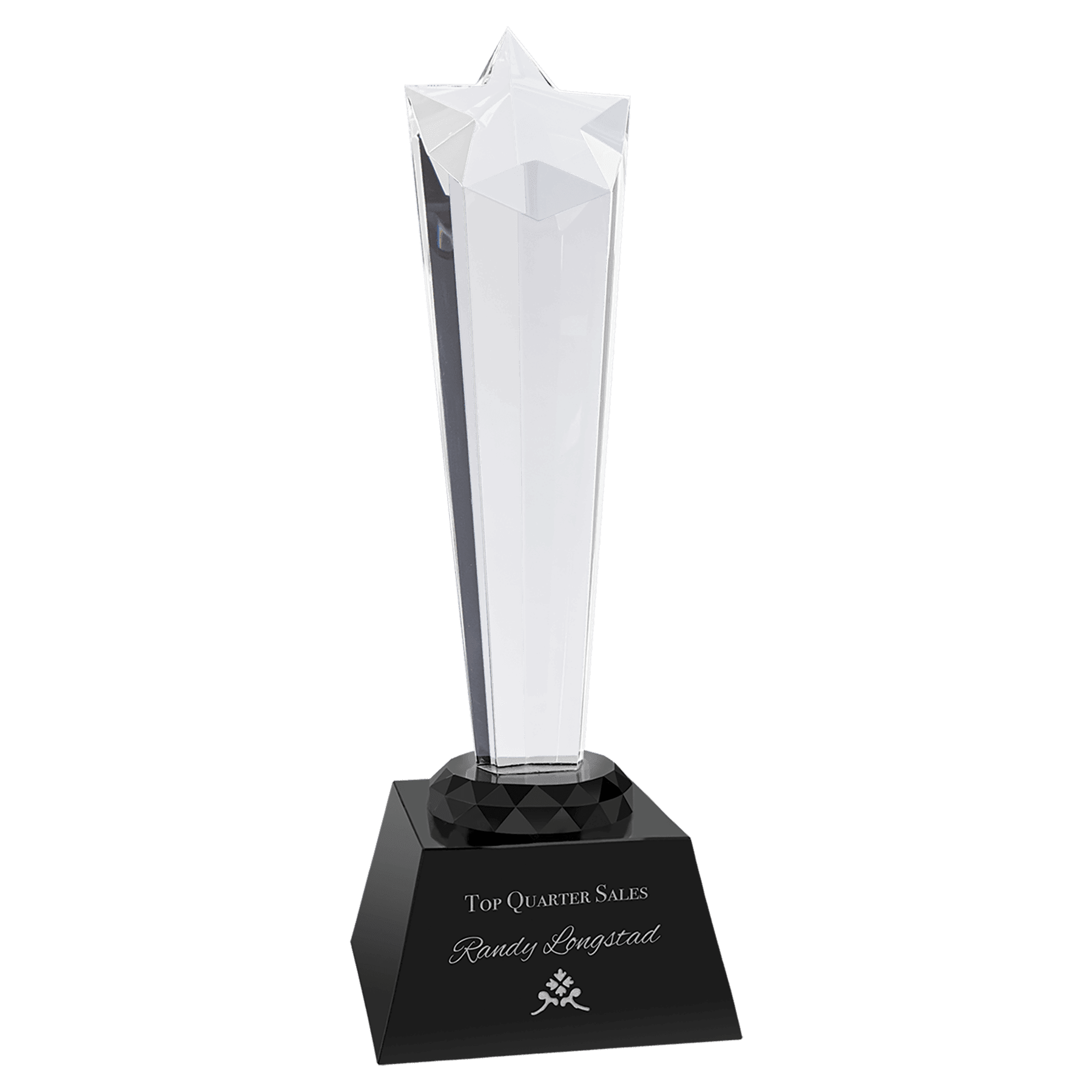 Black 9" Crystal Rising Star with Base