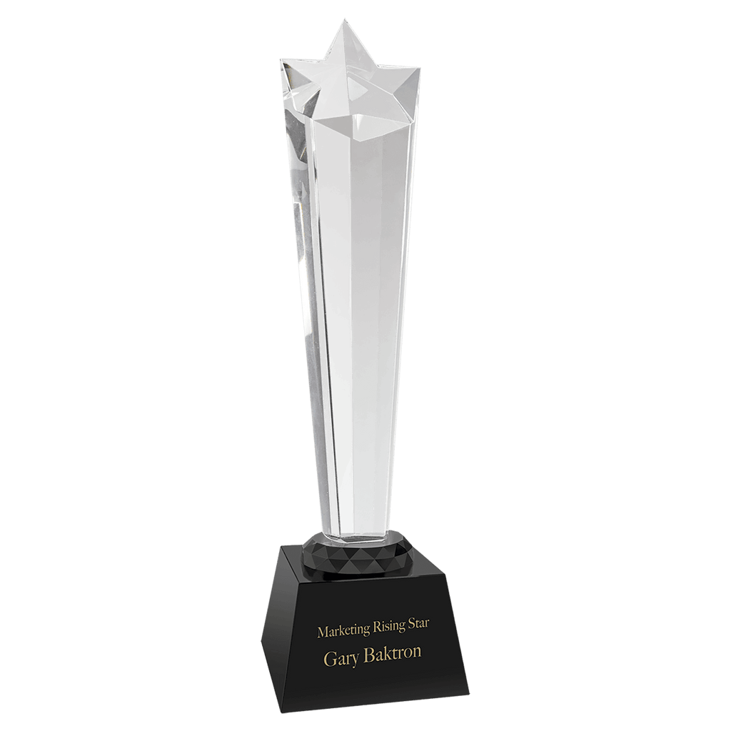 Black 11 3/4" Crystal Rising Star with Base