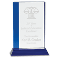 6 1/2" x 9" Blue Edge Crystal on Blue Base