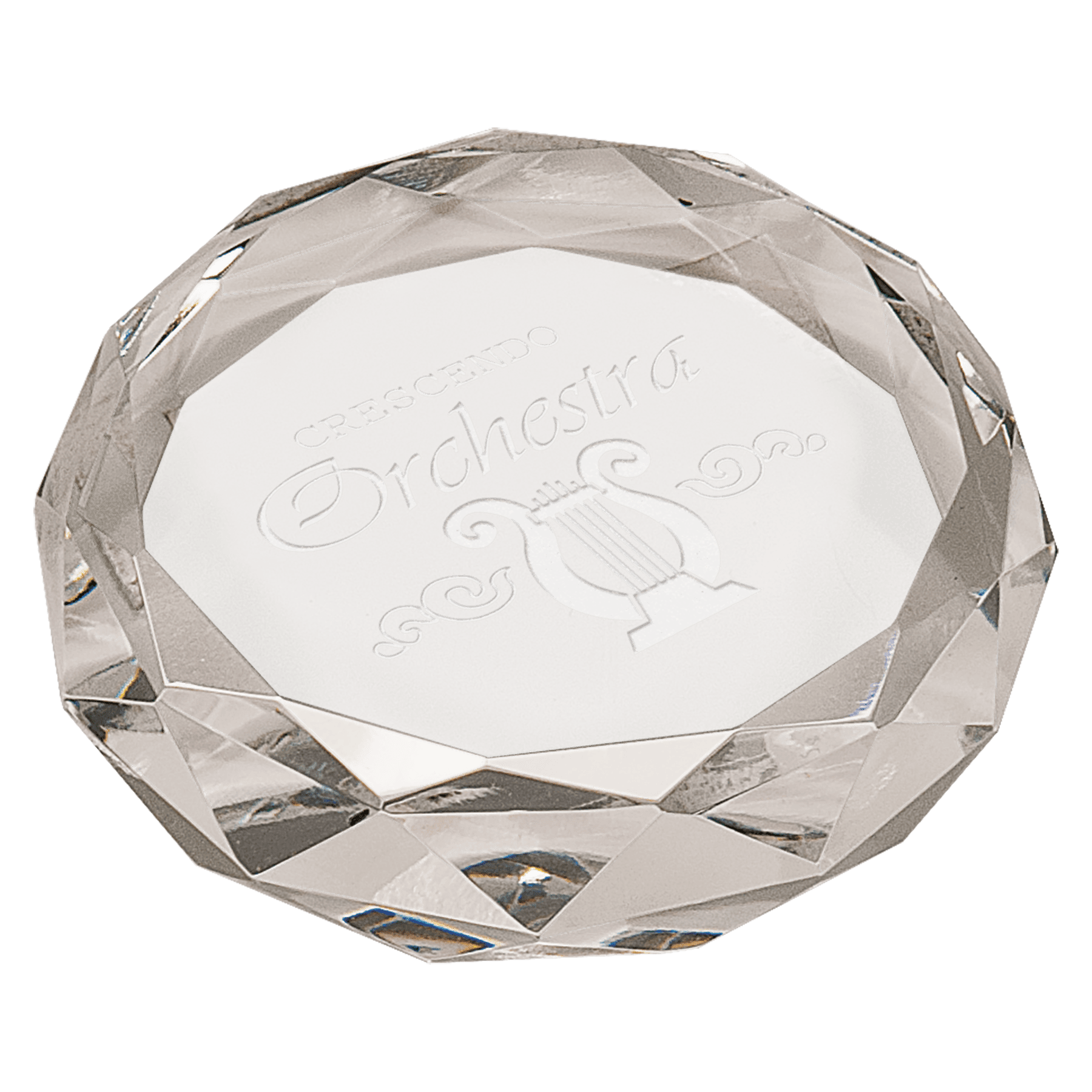3" Clear Round Crystal Paperweight