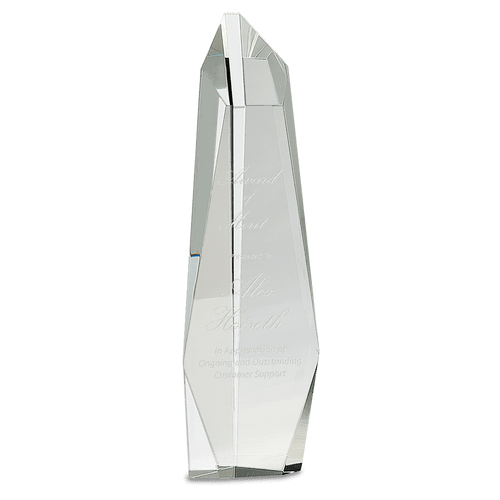 12" Clear Crystal Facet Slant-Top Tower