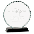 5" Round Facet Glass on Black Base