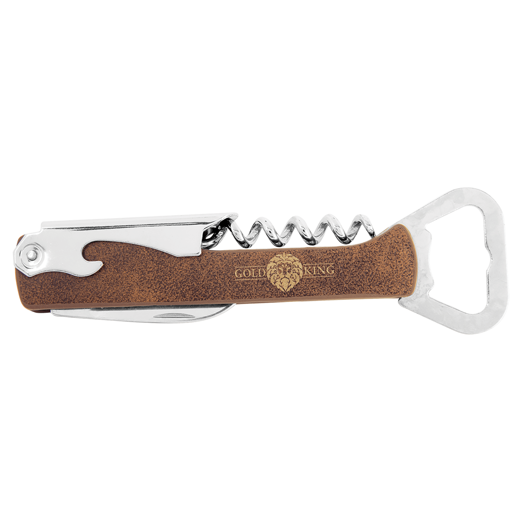 Rustic/Gold Laserable Leatherette Wine Bottle Opener