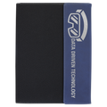 9 1/2"x12" Blue/Silver Laserable Leatherette  / Black Canvas Portfolio w/Notepad