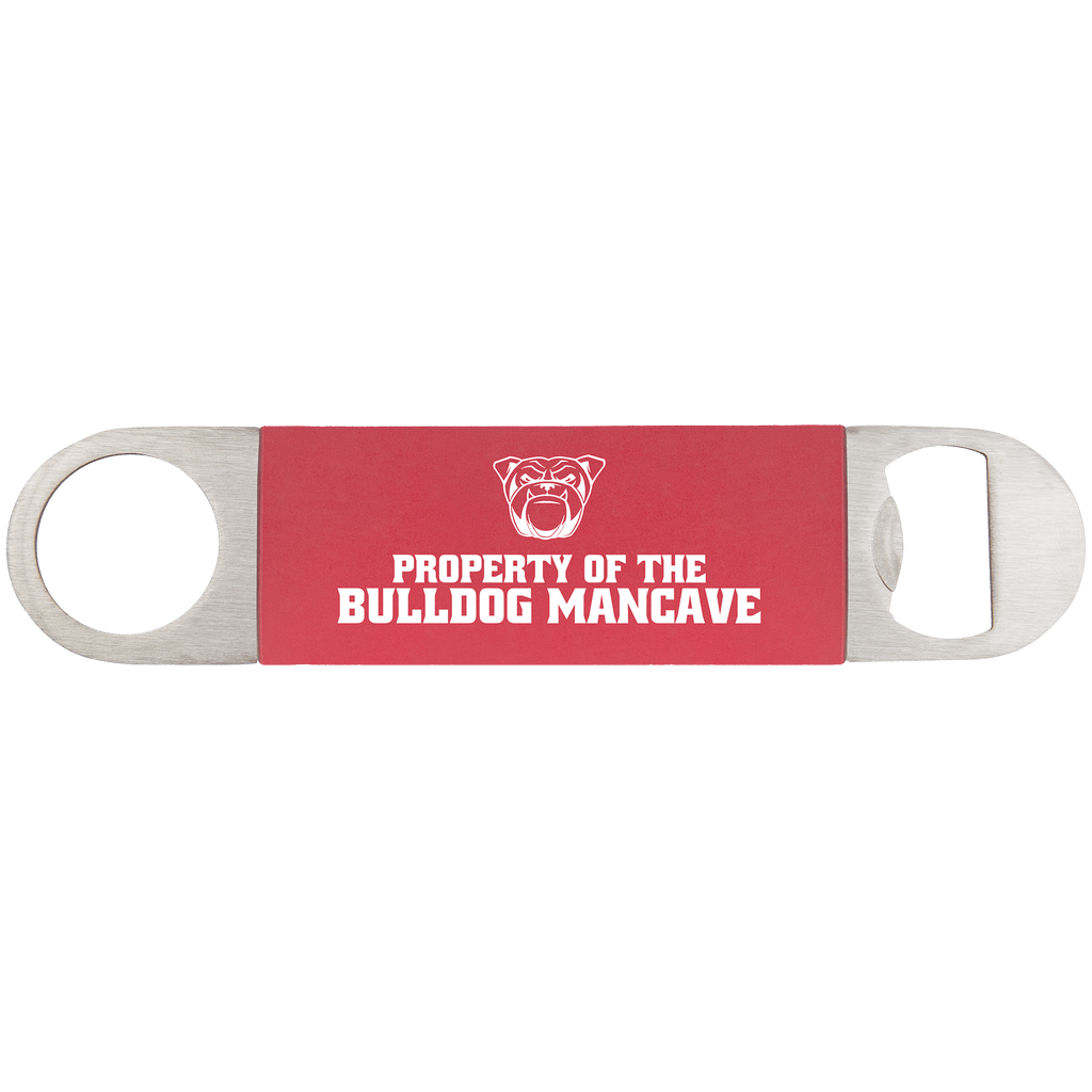 Red/White 1 1/2" x 7" Bottle Opener with Silicone Grip