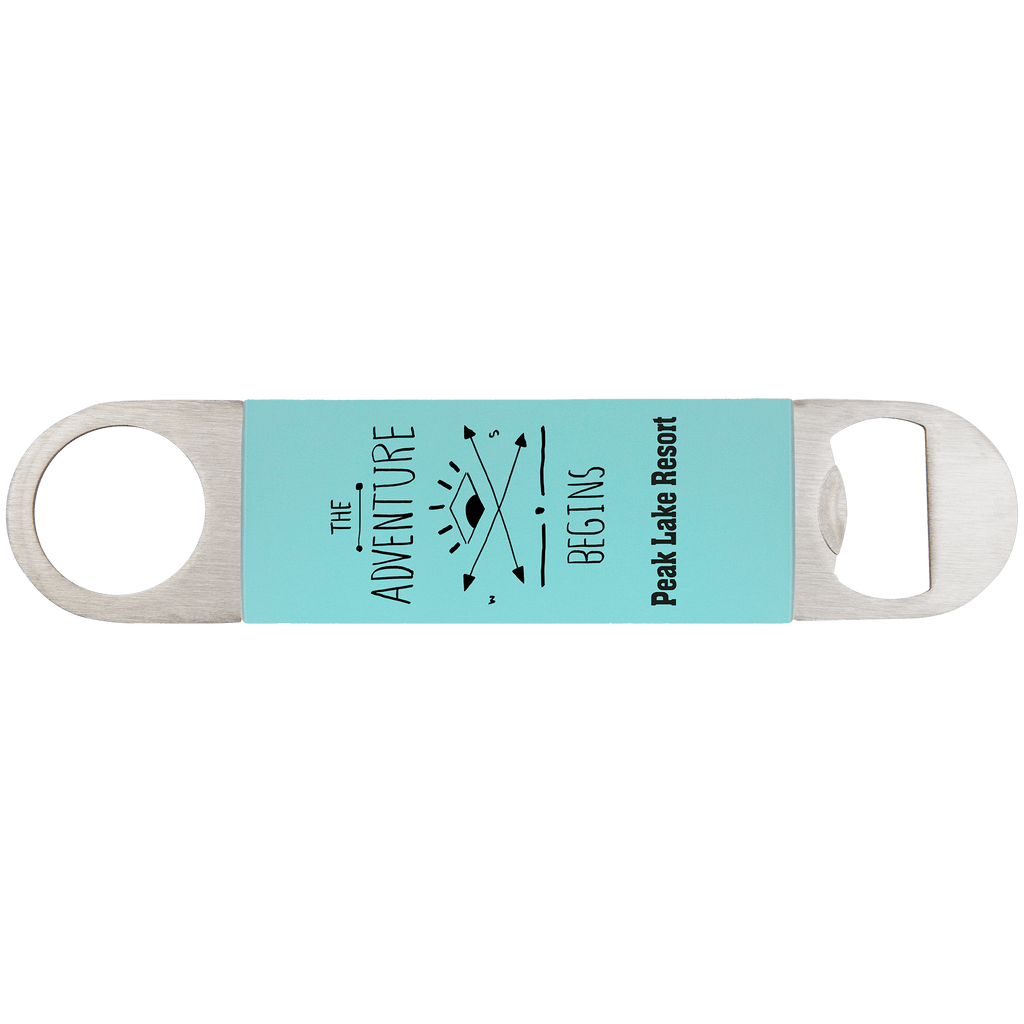 Teal/Black 1 1/2" x 7" Bottle Opener with Silicone Grip