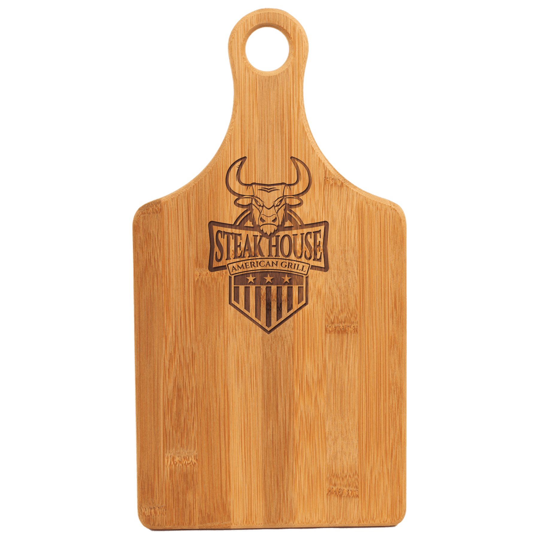 13 1/2" x 7" Bamboo Paddle Shape Cutting Board