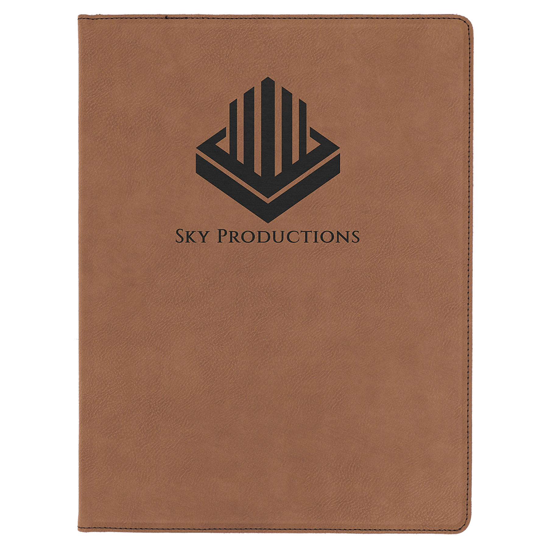 Dark Brown 9 1/2" x 12" Laserable Leatherette Portfolio with Notepad
