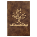 5 1/4" x 8 1/4" Rustic/Gold Laserable Leatherette Sketch Book with Unlined  Notepad