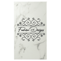 5 1/4" x 8 1/4" White Marble Laserable Leatherette Sketch Book with Unlined Notepad