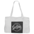 19" x 12" White Bag with 5" Black/Silver Laserable Leatherette Gusset
